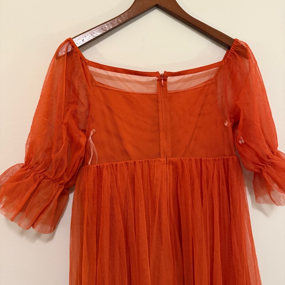 Maternity Maxi Dress SMALL Photoshoot Baby Shower Gender Reveal Earthy Ethereal - Picture 12 of 16
